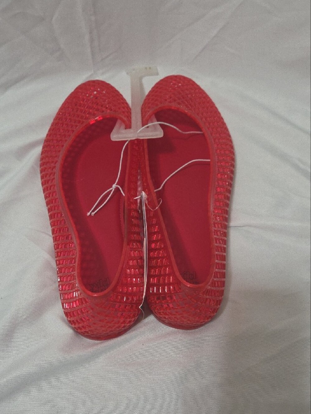 Red Woven Jelly Slip-On Flats, Jelly Shoes, Sandals, Size 11, New W/Tags - Picture 4 of 9
